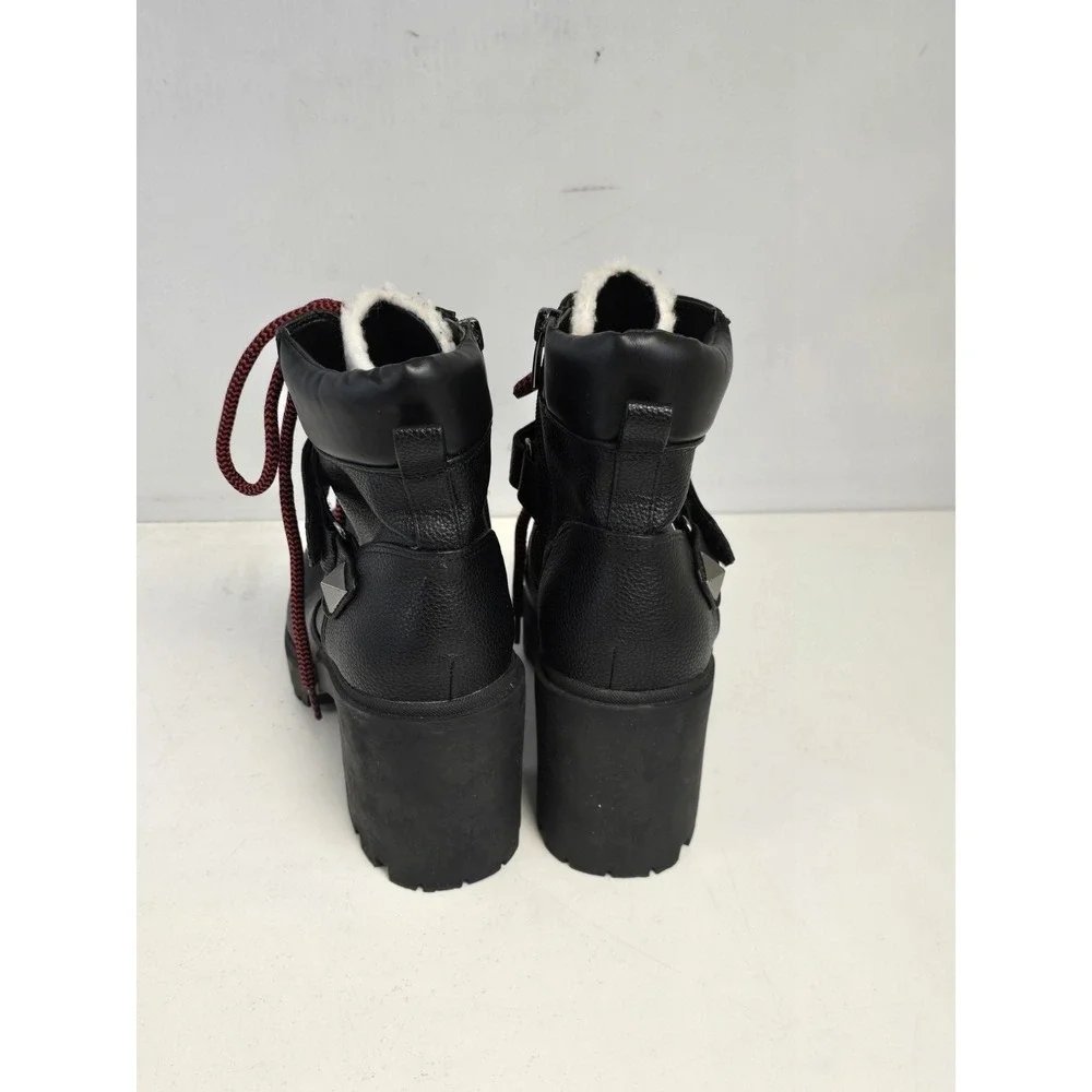 Marc fisher nature‎ 2 heeled lace up hiker combat boots black Size 8.5